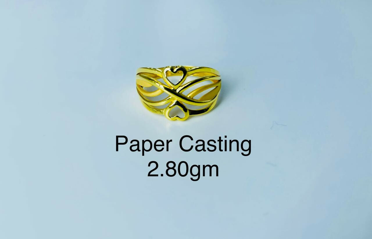 22kt Paper Casting Ladies Ring Sarafa Bazar India