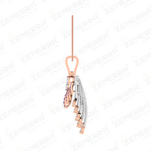 Delicated 14K Gold Fan-Shaped Diamond Pendant Set Sarafa Bazar India