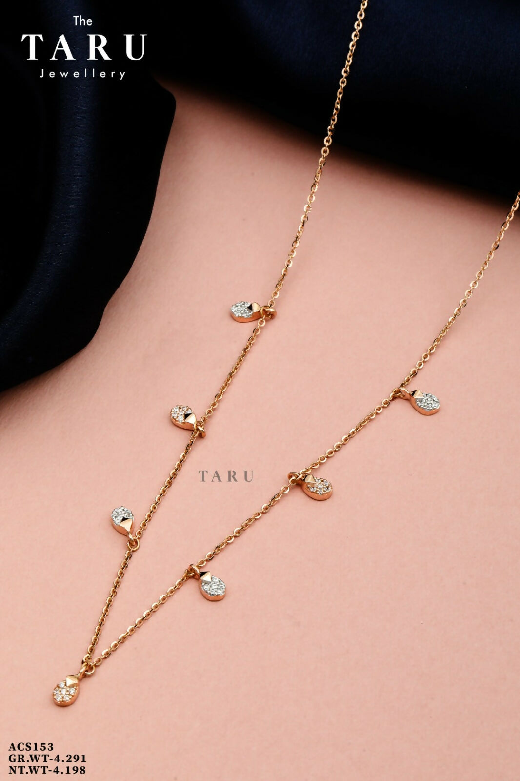 Rose Gold Chain Set Sarafa Bazar India