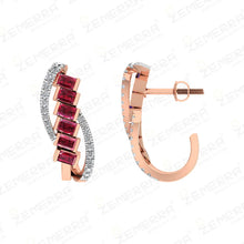 Brilliant 14K Rose Gold Diamond J-Shaped Bali Sarafa Bazar India