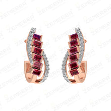 Brilliant 14K Rose Gold Diamond J-Shaped Bali Sarafa Bazar India