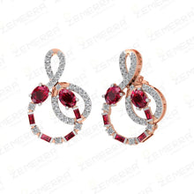 Brilliant 14K Rose Gold Diamond Ruby Pendant Set Sarafa Bazar India