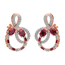 Brilliant 14K Rose Gold Diamond Ruby Pendant Set Sarafa Bazar India