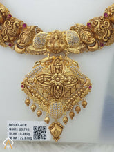 Antique Temple CZ Necklace & Long Set Sarafa Bazar India