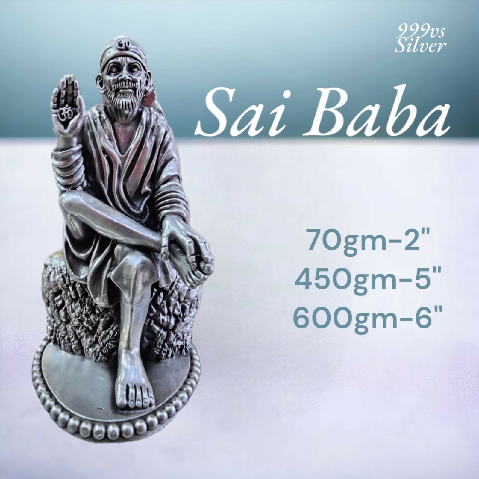 999 Silver Sai Baba Sarafa Bazar India