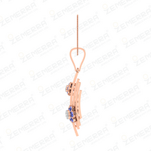Lavish 14K Rose Gold Diamond Geometric Pendant Set Sarafa Bazar India