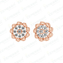Floral Diamond Pendant in 14K Rose Gold – Elegant Design Sarafa Bazar India