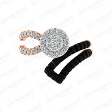Modern Style 14K Rose Gold Diamond Rings For Her Sarafa Bazar India