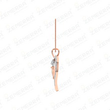 Love Birds Diamond Pendant Set in 14K Rose Gold Heart Sarafa Bazar India