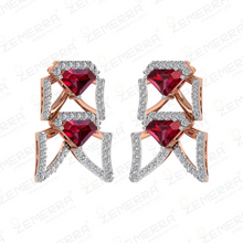 Modern 14K Rose Gold Diamond Ruby Pendant Set for Women Sarafa Bazar India