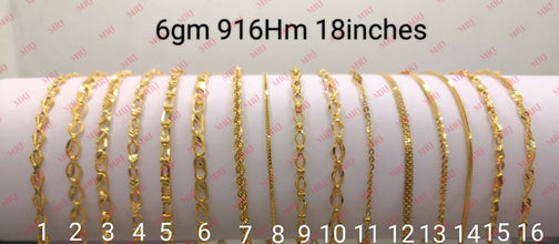 22kt Casting Ladies Chains Sarafa Bazar India