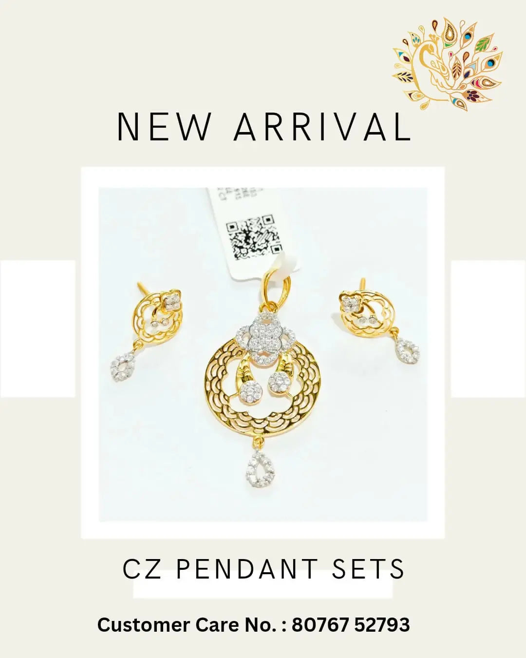 CZ Pendant Set Sarafa Bazar India