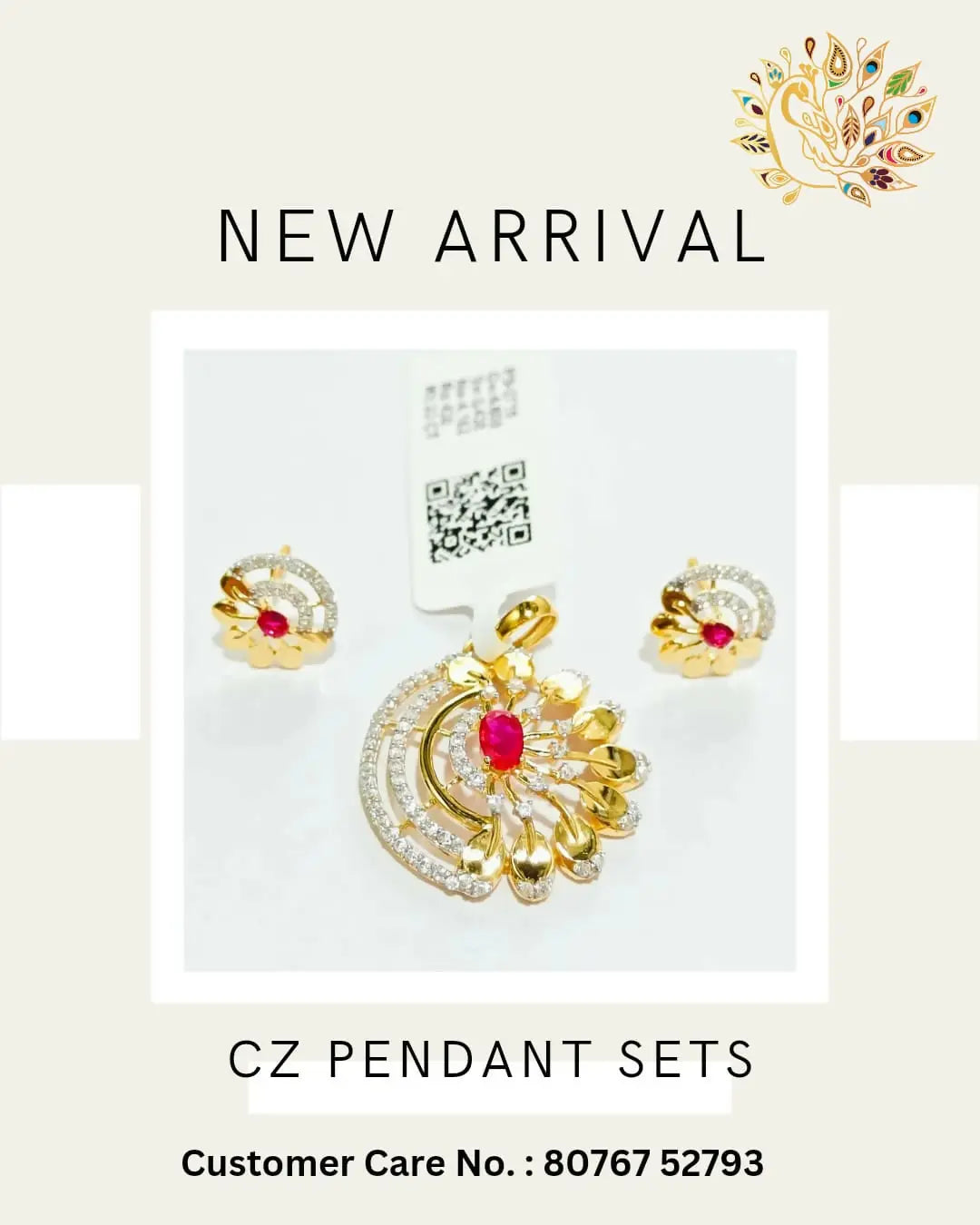 CZ Pendant Set Sarafa Bazar India