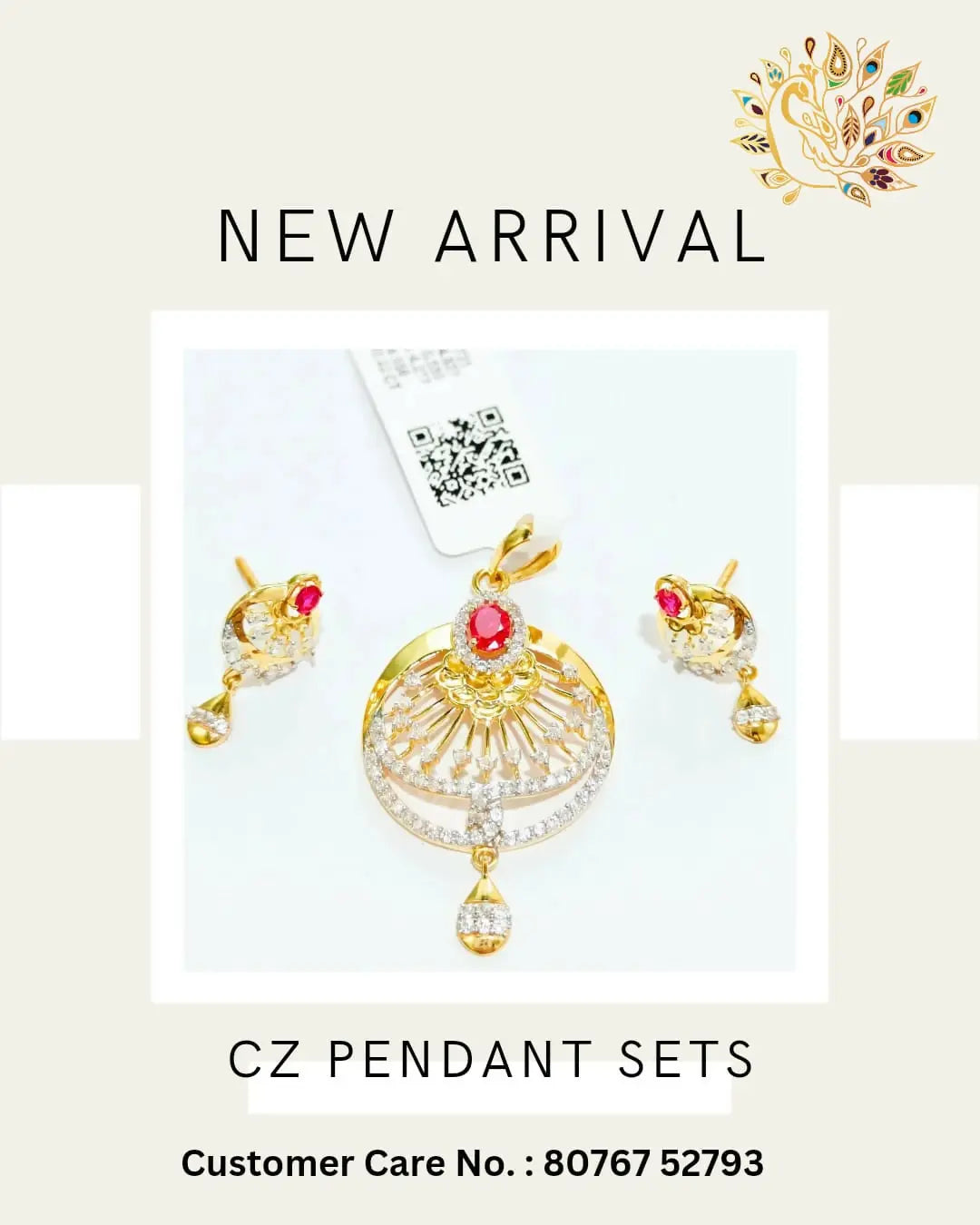 CZ Pendant Set Sarafa Bazar India