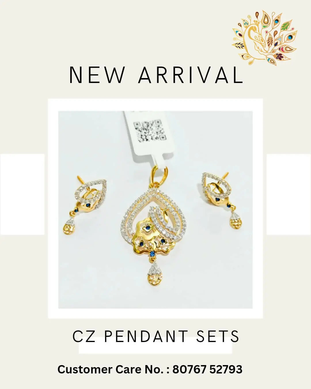 CZ Pendant Set Sarafa Bazar India