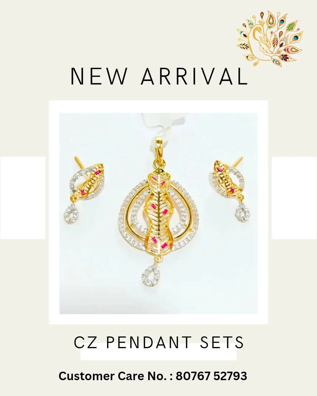 CZ Pendant Set Sarafa Bazar India