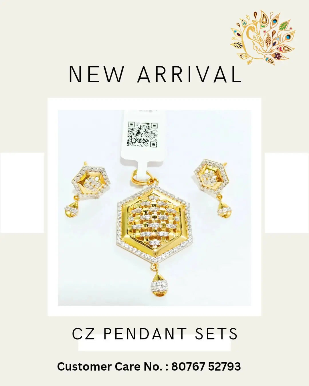 CZ Pendant Set Sarafa Bazar India