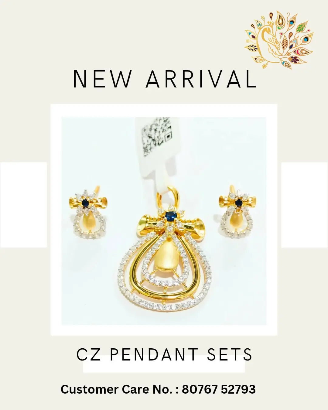 CZ Pendant Set Sarafa Bazar India