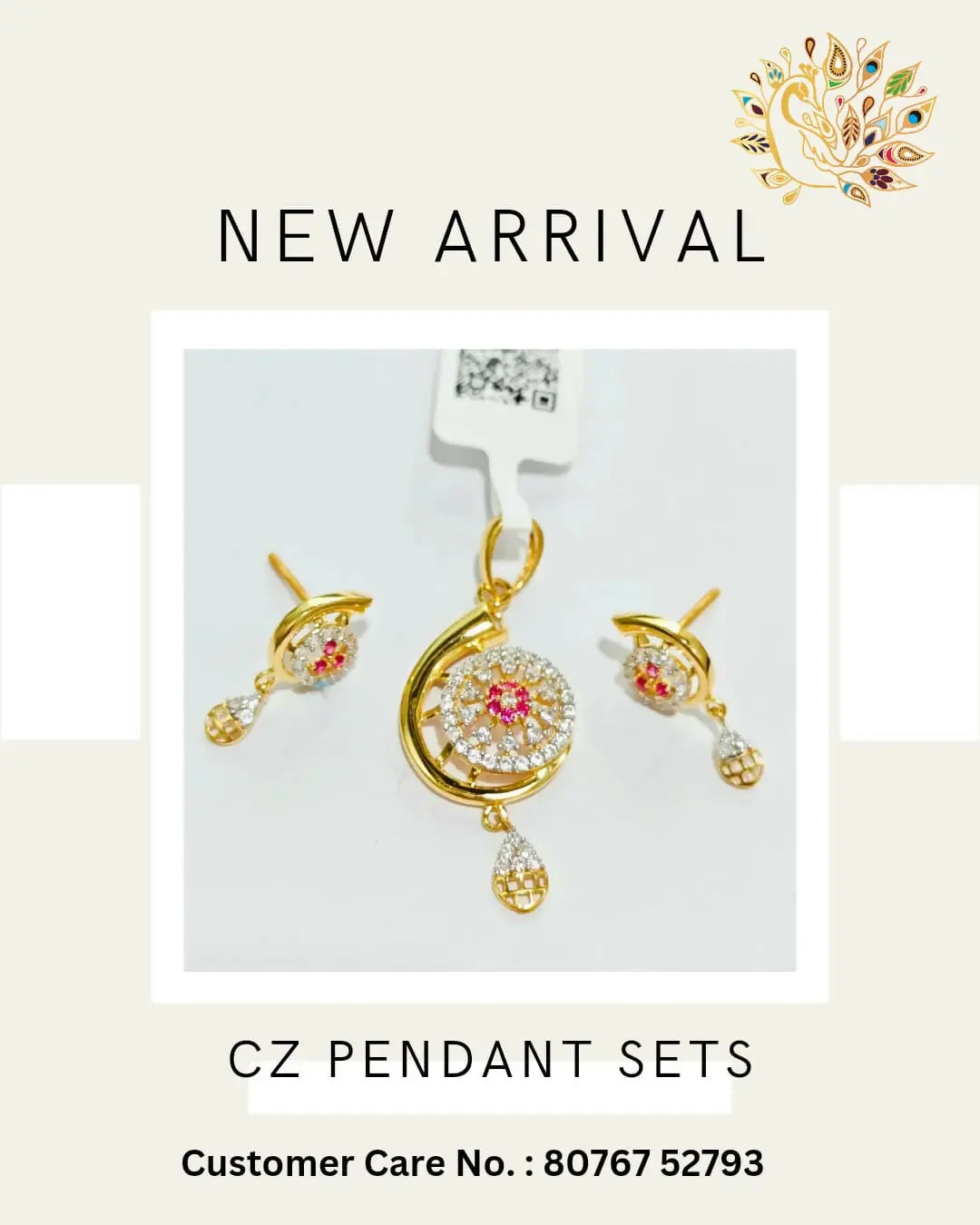 CZ Pendant Set Sarafa Bazar India