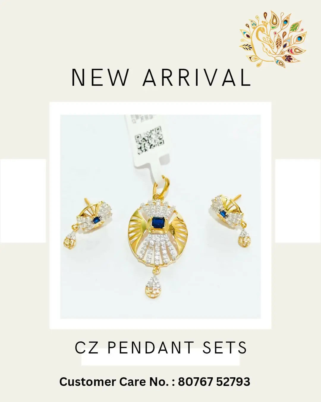 CZ Pendant Set Sarafa Bazar India