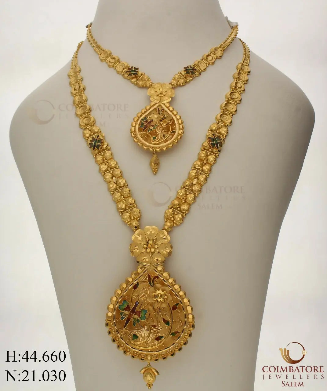 Casting Fusion Necklace & Long Set Sarafa Bazar India