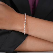 Rose Gold Four Prong Round Classic Tennis Bracelet Sarafa Bazar India