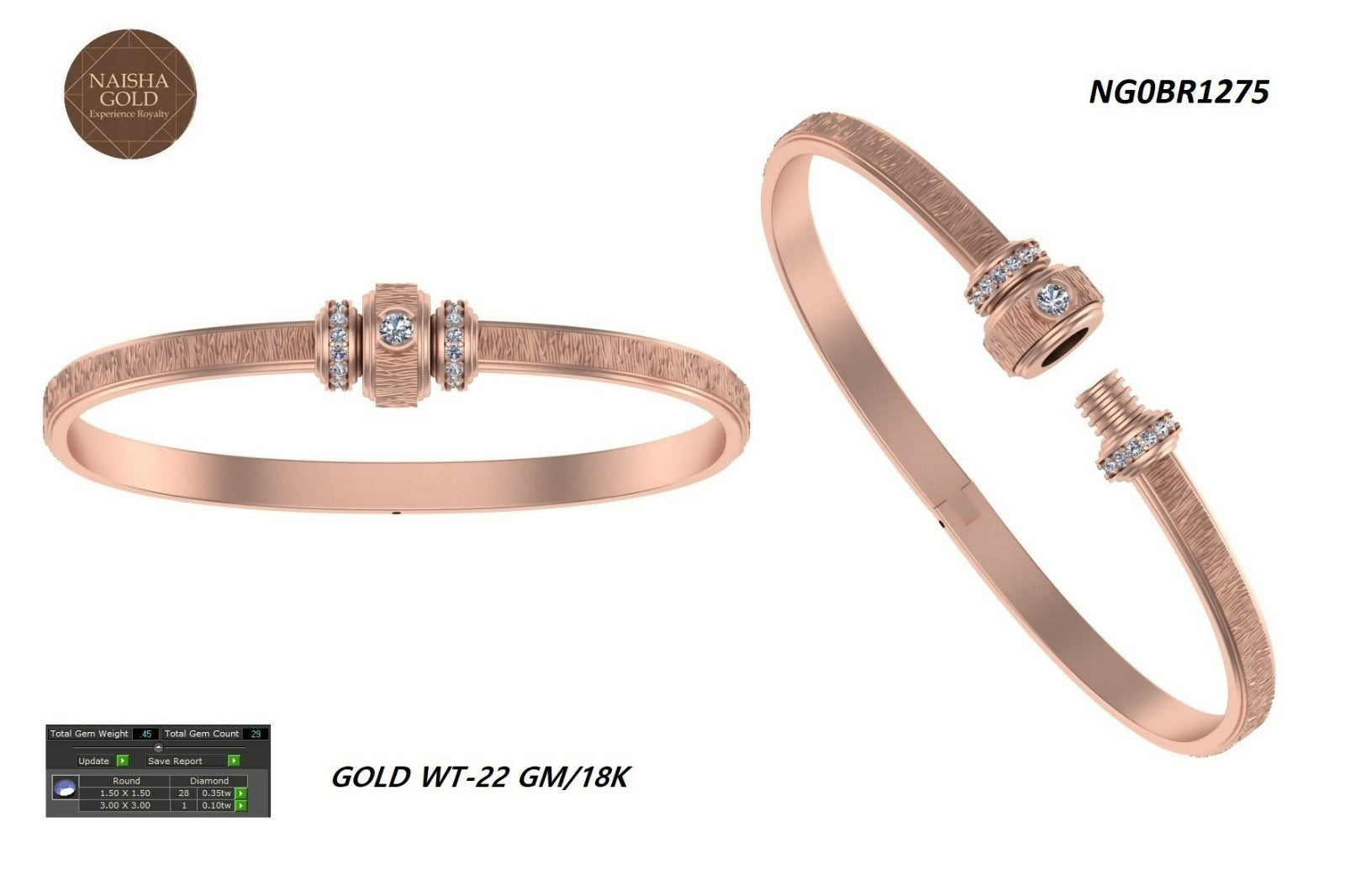 18kt Rose Gold Ladies Bracelets Sarafa Bazar India