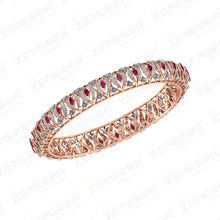 Classic 14K Gold Diamond Bangles With Marqise Stone Sarafa Bazar India