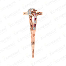 Classic 14k Rose Gold Diamond Hinged Bangle Bracelet Sarafa Bazar India