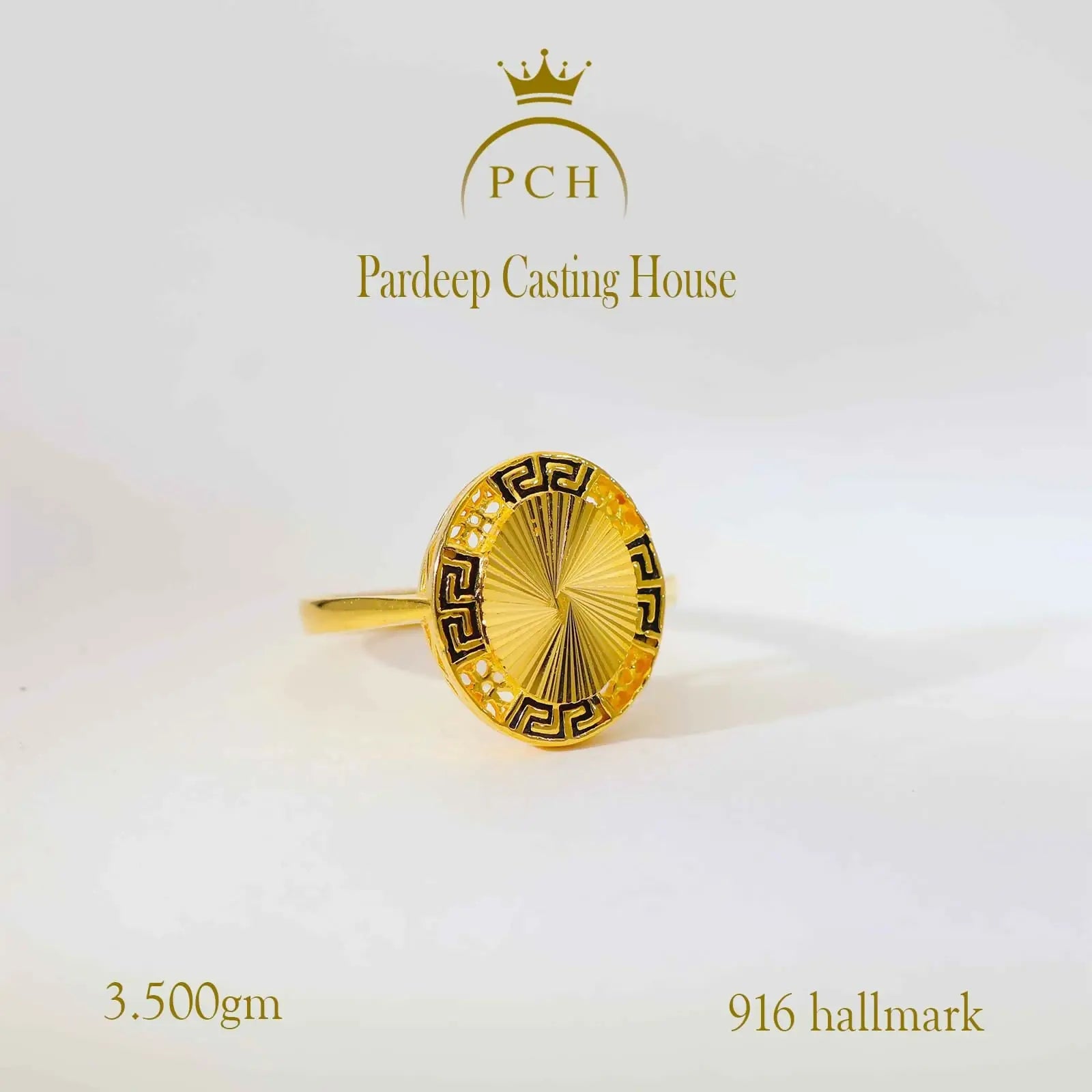 Classic Greek Border Ladies Ring Sarafa Bazar India