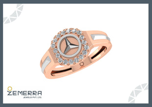 Classy 14K Gold Diamond Ring with Mercedes-Benz logo design Sarafa Bazar India