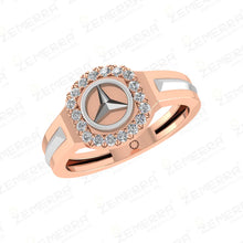 Classy 14K Gold Diamond Ring with Mercedes-Benz logo design Sarafa Bazar India