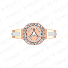 Classy 14K Gold Diamond Ring with Mercedes-Benz logo design Sarafa Bazar India