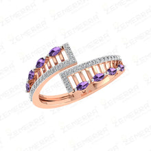 Classy 14K Rose Gold Diamond Wrap Engagement ring Sarafa Bazar India