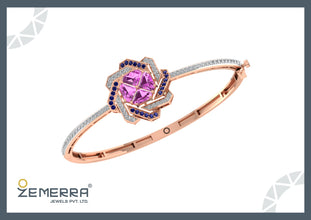 Crowd Favorite 14K Gold Diamond Dual Color Spiral Bracelets Sarafa Bazar India