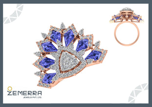 Crowd Favorite 14K Gold Diamond Floral Shape Ring For Women Sarafa Bazar India