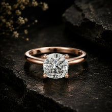 Cushion Cut Lab Grown Diamond Women's Ring 9Kt Gold Sarafa Bazar India