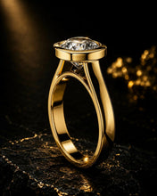 Cushion Cut lab Grown Diamond 9KT Yellow Gold Women's Ring Sarafa Bazar India
