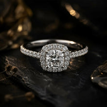 Cushion Cut lab Grown Diamond Women's Ring 9KT White Gold Sarafa Bazar India