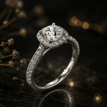 Cushion Cut lab Grown Diamond Women's Ring 9KT White Gold Sarafa Bazar India
