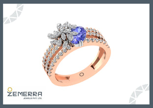 Custom 14K Gold Diamond Rings Sarafa Bazar India