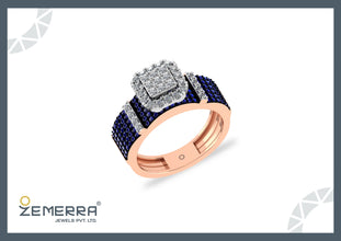 Custom 14K Rose Gold Diamond Ring Design Sarafa Bazar India