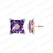 14K Gold Diamond Pendant Set With Purple Stone Sarafa Bazar India