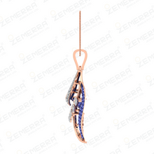 Stylish 14K Rose Gold Diamond Leaf Shape Pendant Set Design Sarafa Bazar India