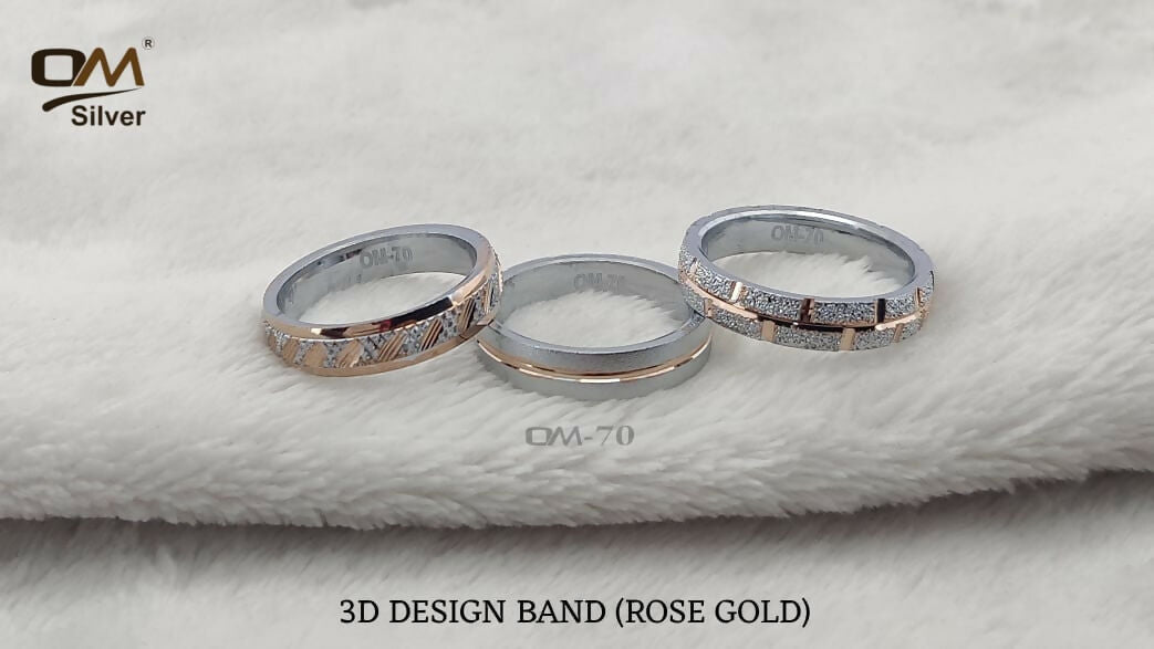 Silver Gold Plated 3D Design Band Sarafa Bazar India