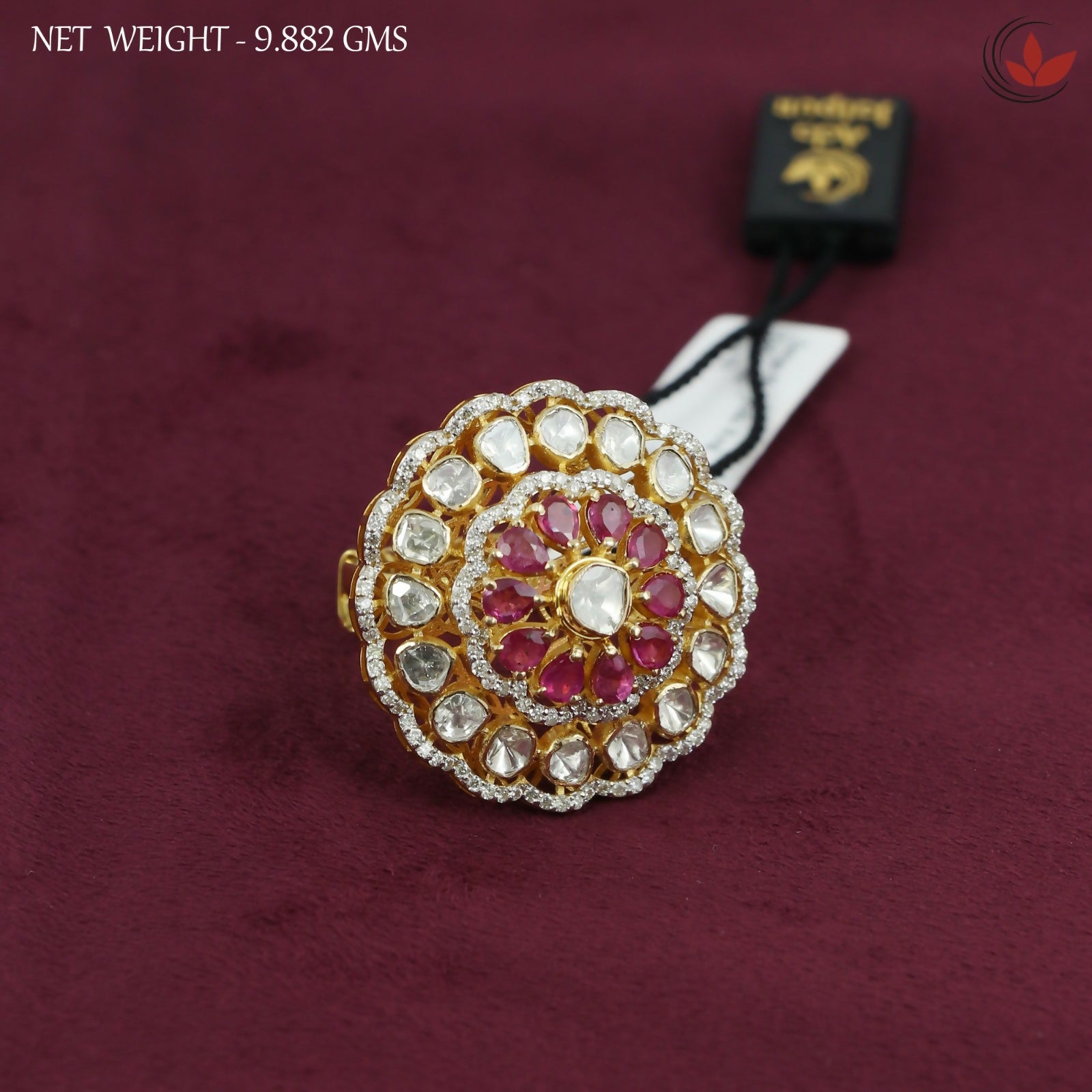 18kt Diamond Polki Ladies Ring Sarafa Bazar India