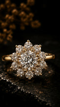 Round Cut Lab Grown Diamond Women's Ring 9Kt Rose Gold LR-76 Sarafa Bazar India
