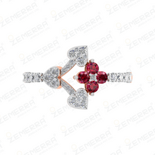 Lavish 14K Rose Gold Diamond Heart Cluster Ring Sarafa Bazar India