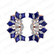 14K Real Gold Diamond Kite Shape Stone Necklace Set Sarafa Bazar India