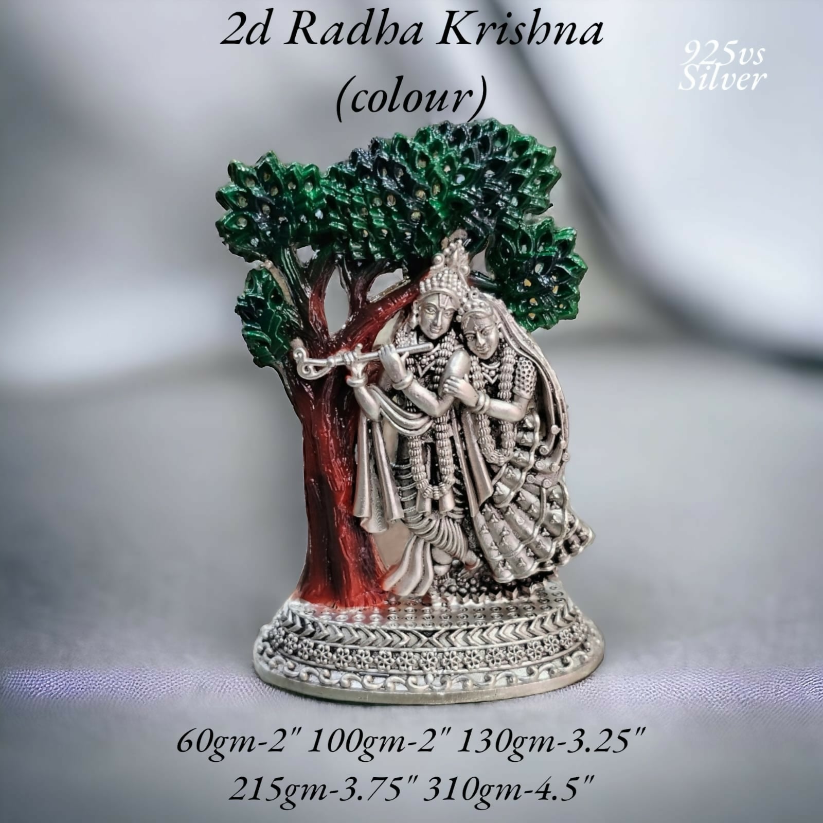 925 Silver 2D Radha Krishna Sarafa Bazar India